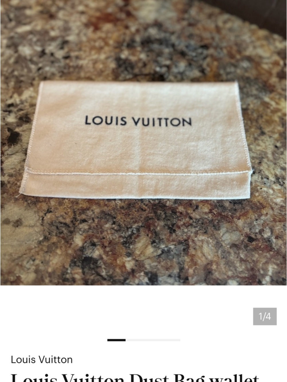 Louis Vuitton wallet Dust Bag approximate measurements are 6 x 4 - Picture 2 of 2